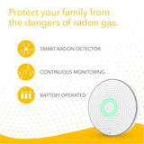 Airthings 2950 Wave Radon: detector inteligente de gas radón con monitor de humedad y temperatura, preciso, intuitivo e inalámbrico