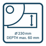 Bosch Professional Caperuza de aspiración, para discos de corte de amoladora 230 mm, montaje con tornillos, Azul Y Negro, Ø 230 mm