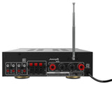 Audibax Miami - Amplificador de Audio HiFi - Conexión Bluetooth - Potencia de 100W + 100W - Entradas para Micrófonos, SD y USB - Amplificador HiFi Estéreo con Reproductor MP3 y Radio FM