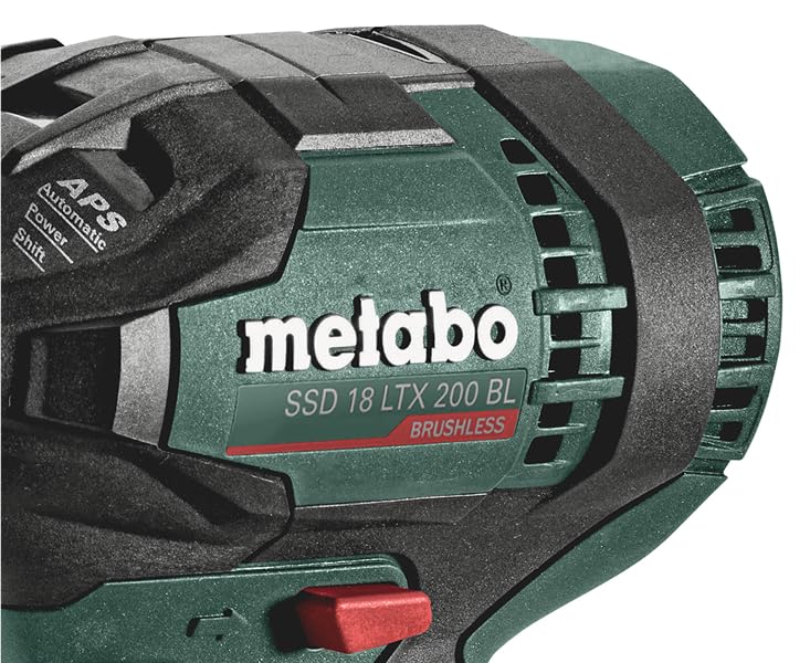 metabo Atornillador de impacto inalámbrico SSD 18 LTX 200 BL – 602396890 – 18 V – Atornillador de impacto inalámbrico con motor sin escobillas y función APS – Sin batería ni cargador