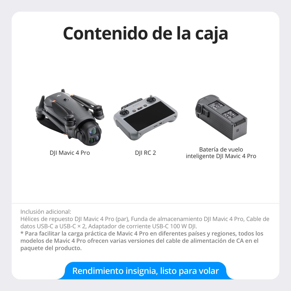 DJI Mavic 4 Pro con DJI RC 2, dron tricámara insignia con cámara Hasselblad de 100 MP y sensor CMOS 4/3, dron para profesionales, transmisión de 30 km, 51 min de tiempo de vuelo