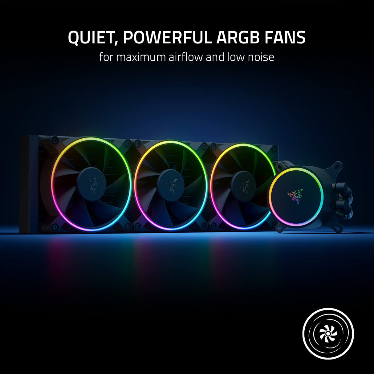 Razer Hanbo Chroma (360mm) - All In One aRGB Chroma Liquid Cooler (Ultimate AIO Design, Quiet, Powerful aRGB Fans, Silent and Efficient Liquid Cooling, PWM Support) Chroma