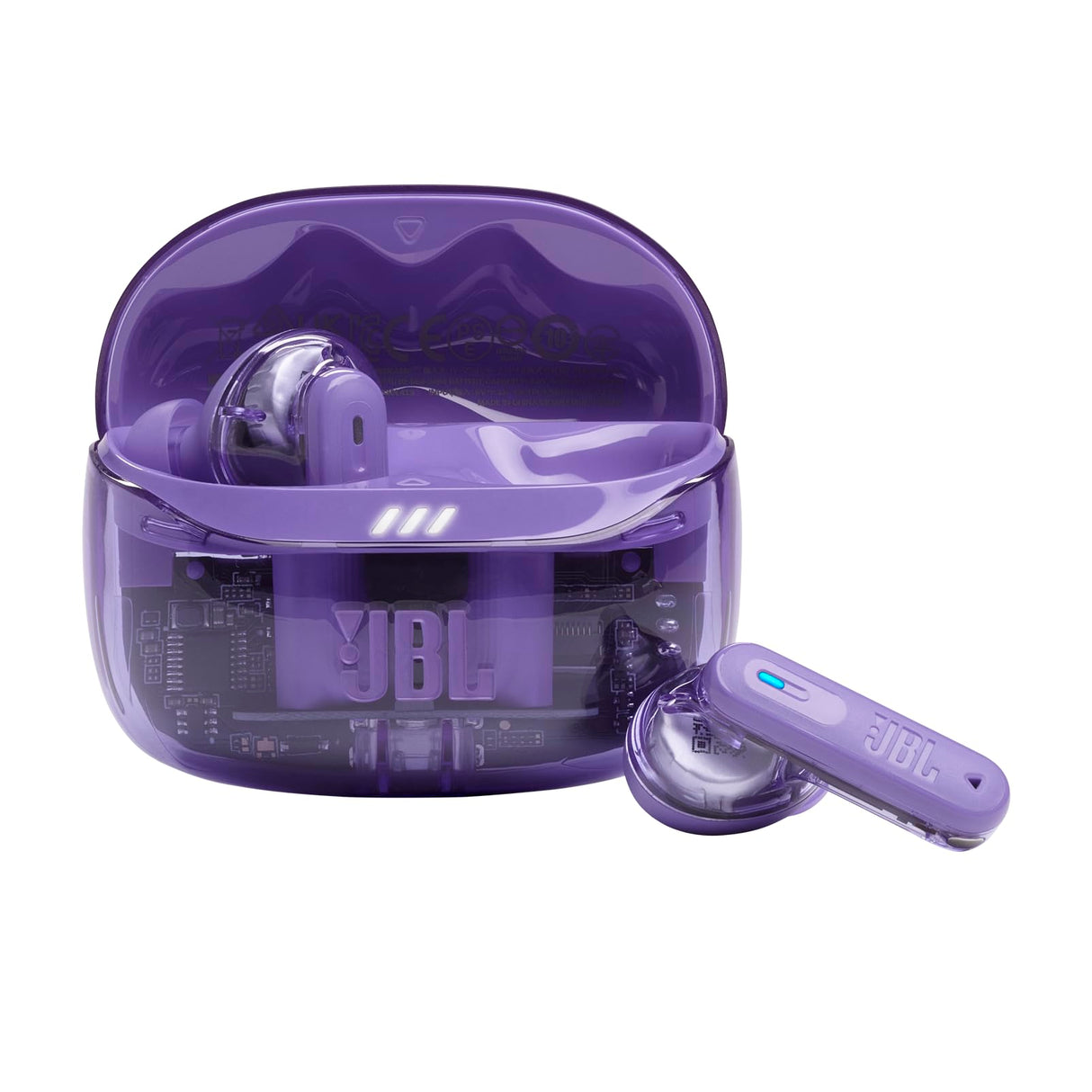 JBL Tune Beam Ghost 2, auriculares inalámbricos con cancelación de ruido y Bluetooth, hasta 48 hrs de autonomía, IP54 resistentes al agua y al polvo, diseño ergonómico, Purple Ghost