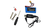 Amewi Excavadora G451E de Metal Parcial 1:14, RTR, Sonido, luz, Blanco RC Control Remoto