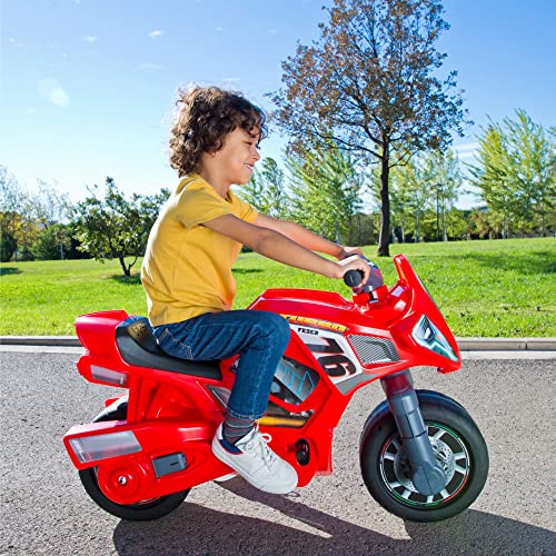 FEBER - Motofeber Turbo Hybrid 2 en 1, Moto Infantil con Batería de 6 Voltios y Correpasillos, Batería y Cargado Incluidos, para Niños a Partir de 3 años, Famosa (800013781)
