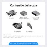 Pack DJI Avata 2 Vuelo Inteligente (tres baterías), dron FPV con cámara 4K, experiencia inmersiva, acrobacias con un toque, protector de hélices integrado, dron con cámara con Goggles N3 y RC Motion 3