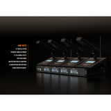 Audibax AWM 404 TD Sistema Inalámbrico Micrófono de Conferencia 4 Canales UHF