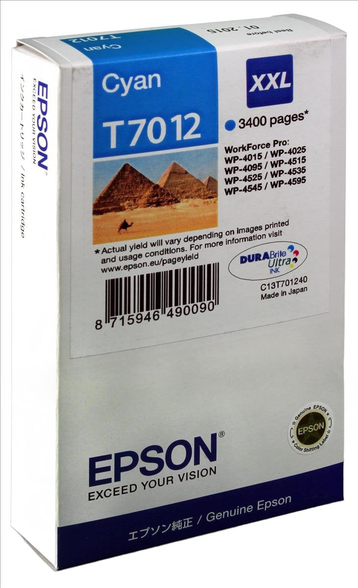 Epson C13T70124010 - Cartucho de tinta, cian, Ya disponible en Amazon Dash Replenishment