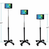 CTA Digital Pad-SCGS9 - Soporte de pie para Tablet con Cerradura y Seguridad de Llave, Ruedas de Bloqueo para iPad (Gen. 5-6), iPad Pro 9.7 y iPad Air