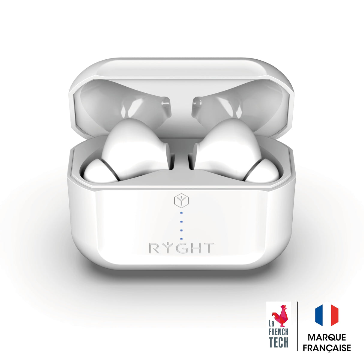 RYGHT - Pulse ANC - Auriculares Bluetooth inalámbricos con tecnología de reducción de Ruido (Active Noise Canceling) - Autonomía 6H + 30H de Carga en la Caja - Blanco