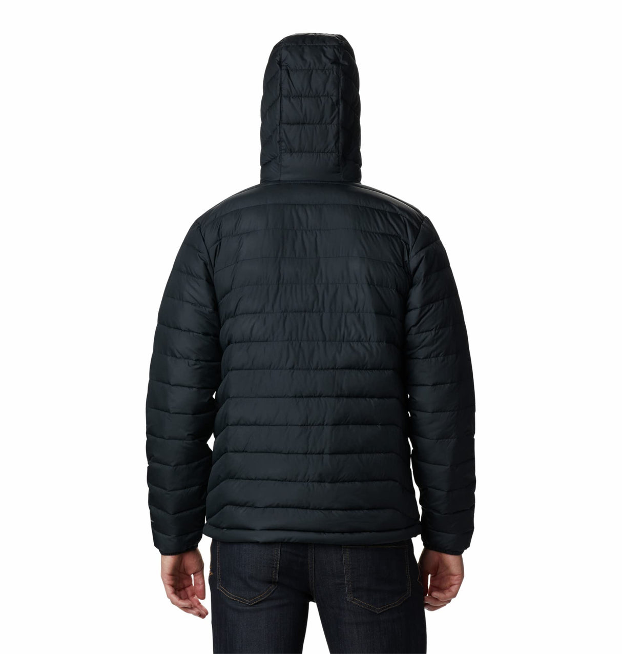 Columbia Powder Lite Hooded Jacket, Chaqueta Acolchada Con Capucha Hombre, Black, L