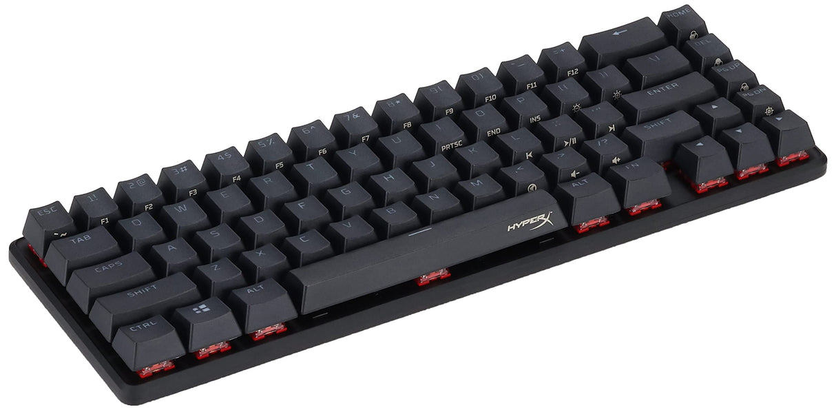 HyperX Alloy Origins 65 – Teclado mecánico para juegos - Formato ultracompacto al 65% – Tecla HyperX Red (lineal) - Cubiertas de PBT de doble capa de las teclas - Retroiluminación LED RGB