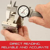 Starrett 120 A-6 Dial Calibre, acero inoxidable, Color blanco, 0 – 6 "Rango, +/-0.001 de rostro" Precisión, 0.001 Resolución