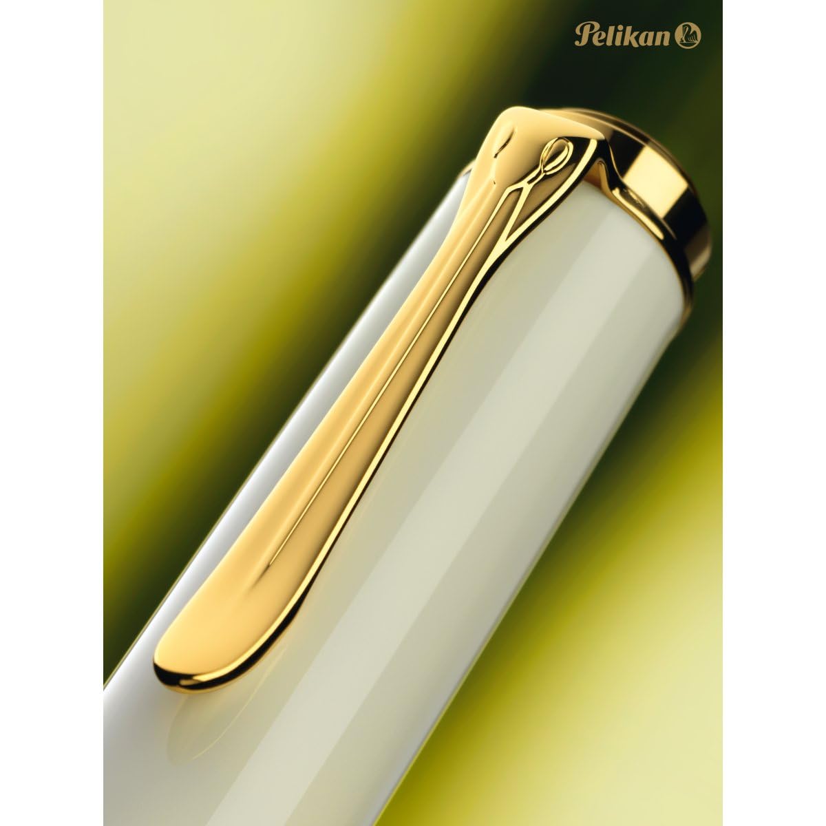 Pelikan 935429 - Elegante pluma estilográfica de lujo linea Souveraen M400, Blanco / Tortuga detalles bañados oro de 24 quilates, Plumín M de dos tonos de oro, Made in Germany, en caja de regalo
