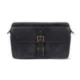 MegaGear Torres Mini Bolsa de mensajería de la cámara de Cuero Genuina para cámaras sin Espejo, instantáneas y DSLR - Maroon - Negro