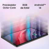 SPC Gravity 5 Pro – Tablet 11” FHD+ InCell, 6GB RAM, 128GB Almacenamiento, Octa-Core, 6.000 mAh con Carga rápida 18W, Android 14 | Diseño metálico, Gris Oscuro