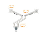 Doble Brazo, Soporte de Muelle para Escritorio, Muelle Mecánico, Estándar VESA, 17-32 Pulgadas, Función de Inclinación, Rotación del Brazo de 180°, HDWR SolidHand-BS02