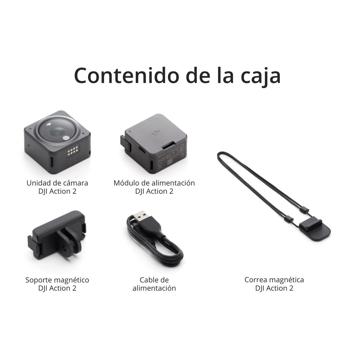 DJI Action 2 Power Combo - Cámara de Acción con Módulo de Extensión de Batería, Accesorios Magnéticos, Estabilización, 32G