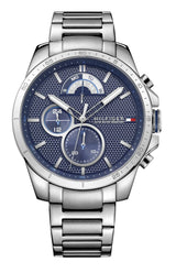 Tommy Hilfiger Reloj Analógico de Cuarzo Multifunción para Hombre con Correa de Acero Inoxidable Plateada - 1791348