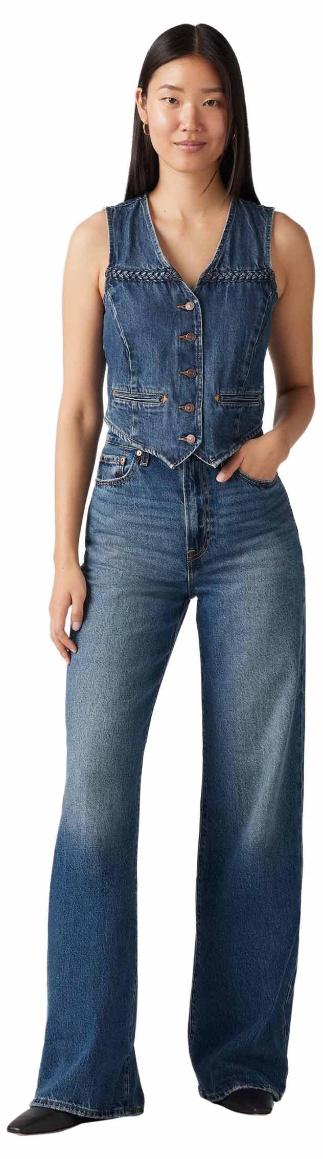 Levi's Ribcage Wide Leg H223 Jeans, Polar Perimiter, 25W x 32L Mujeres