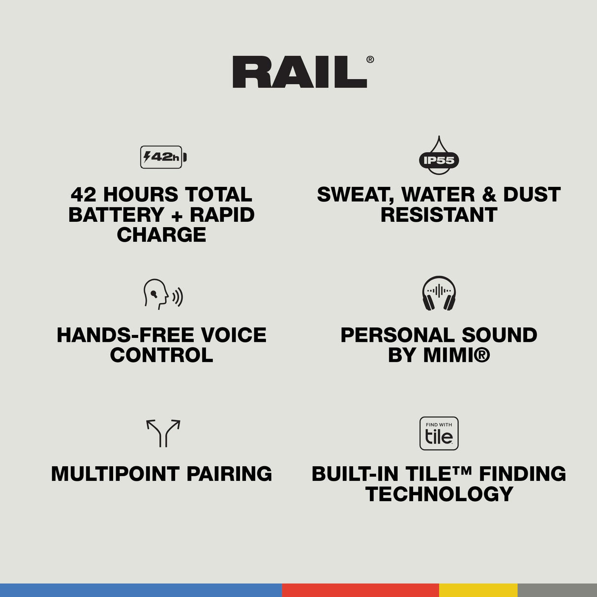 Skullcandy Rail Auriculares In-Ear Inalámbricos, 42 h de Autonomía, Skull-iQ, con Alexa Habilitada, Micrófono, Compatibles con iPhone Android y Dispositivos Bluetooth - Negro