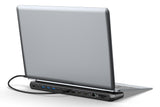 DIGITUS Docking Station – 12 Puertos – 2X HDMI, 1x Displayport 8k 30Hz – 2X USB-A 3.2 Gen2, 1x Tipo A 3.2 Gen1, 1x USB-C 3.2 Gen2 – 1x RJ45 – Lector de Tarjetas SD MicroSD – Conector de 3,5 mm – Gris