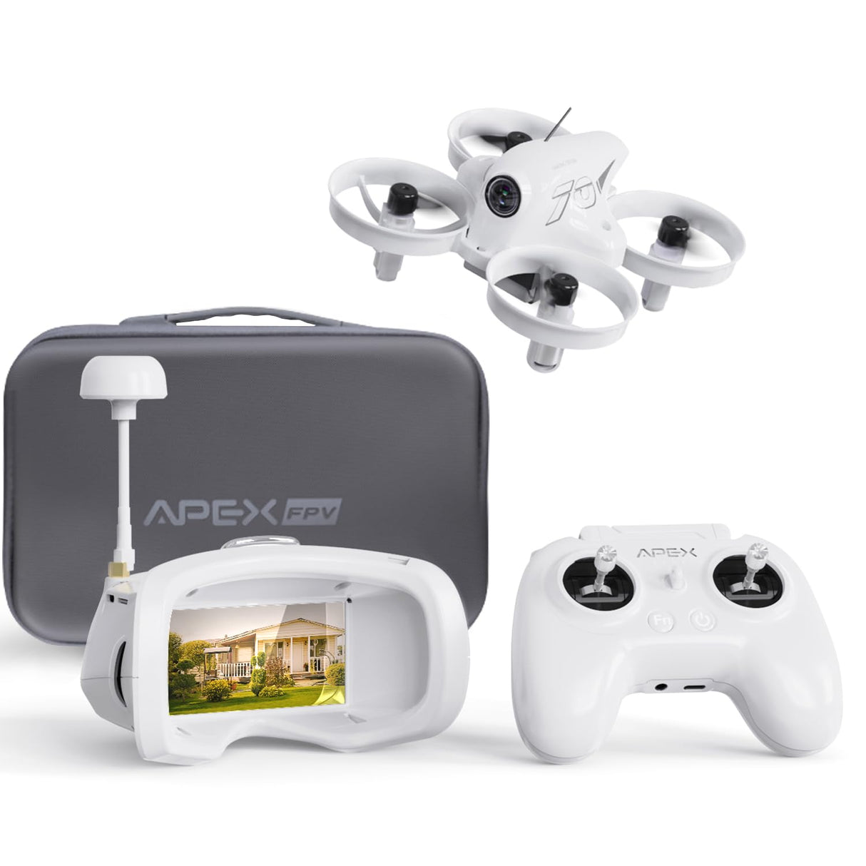 APEX Brushless FPV Drone Kit,Drone de Visión en Primera Persona con Cámara,Quadcopter RC Volar con Gafas FPV,Actualizar el Control de la Cabeza y el Modo de Tortuga,Simulador de Apoyo