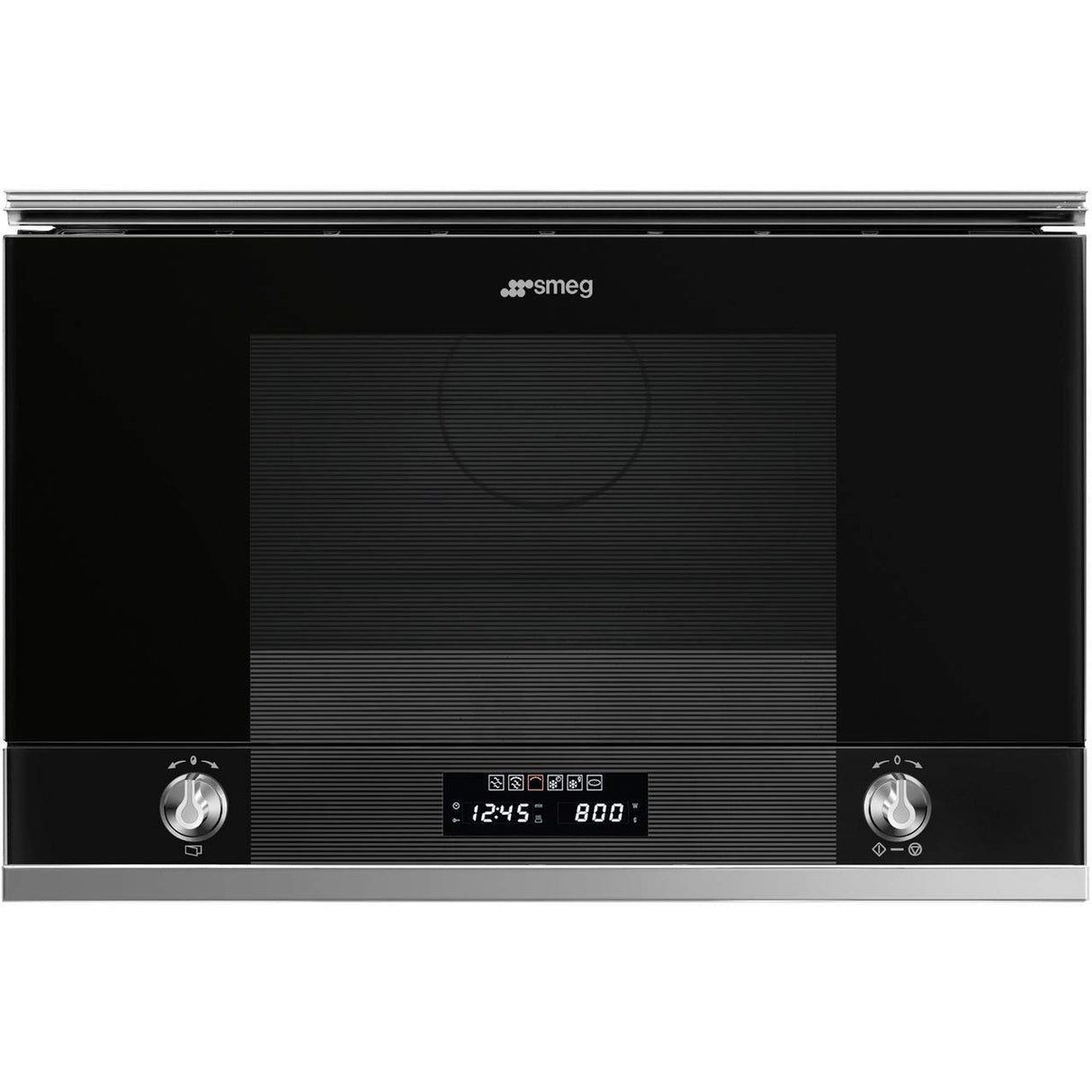 Microondas Grill Empotrable Smeg MP122N1 - Microondas + Grill Integrable Negro y Acero Inoxidable - 22 litros - 850 W