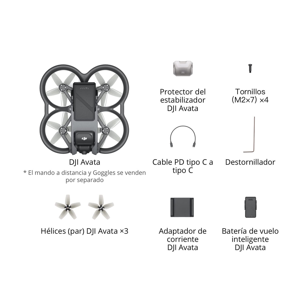 DJI Avata - Dron cuadricóptero con vista en primera persona y vídeo 4K estabilizado, FOV de 155°, protectores de hélices integrados, transmisión HD con baja latencia, freno de emergencia