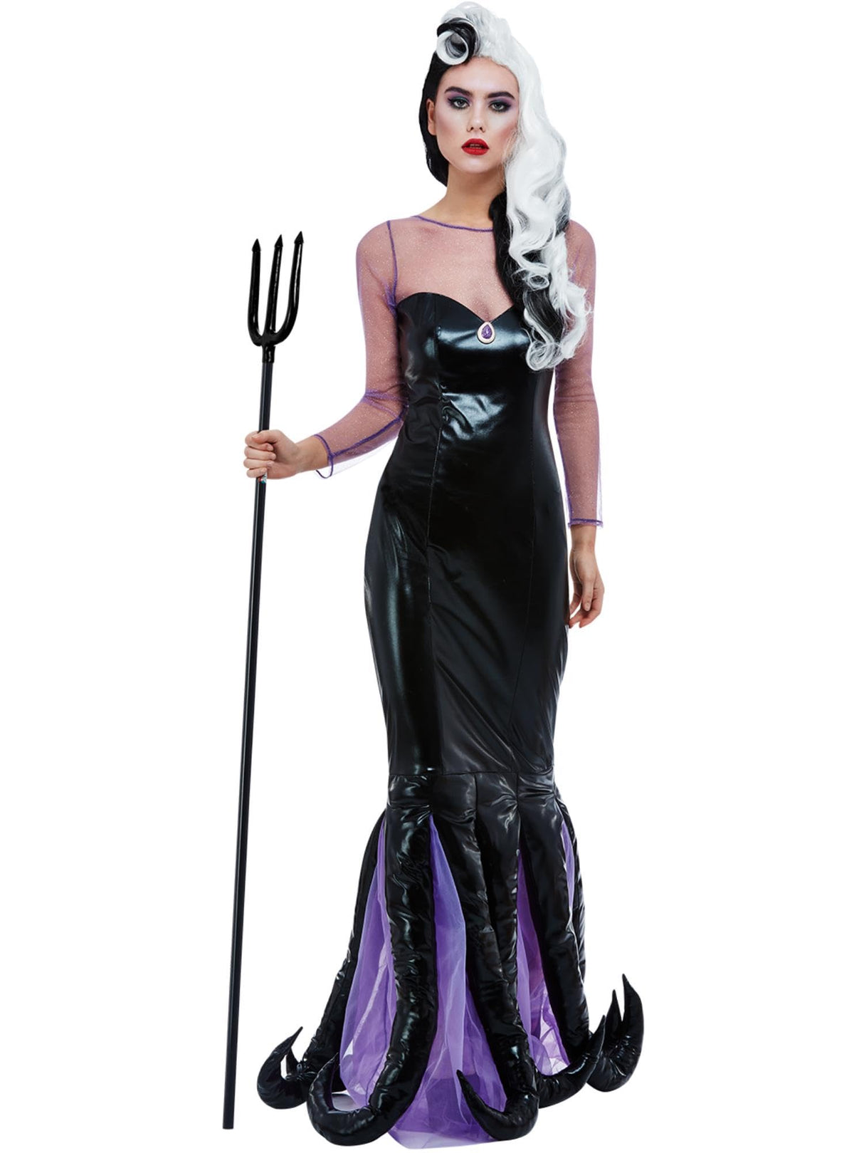 Smiffys Disfraz de bruja malvada del mar, Negro, Vestido
