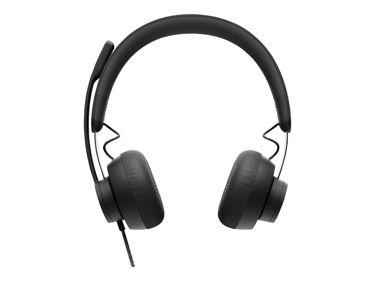 Logitech ZONE WIRED Headset Auricular profesional con micrófono cancelador de prestaciones superiores, conexión por cable con conector USB-A y USB-C, audio de alta fidelidad, Certificado UC- Grafito
