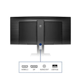 Philips 345B1C Monitor 34 Pulgadas UWQHD Curvo, 100Hz, VA, 5 ms GtG, Adaptive Sync., Altura Ajustable, Altavoces (3440x1440, 2X HDMI 2.0, 1x DP 1.2, USB-Hub), Negro