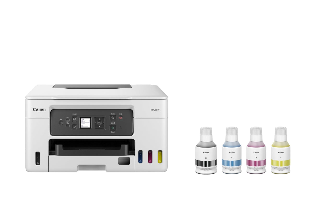 Canon Maxify GX3050 Megatank, Impresora Profesional para Oficina, con Depósito de Tinta Rellenable, Pantalla LCD, 3 Años de Garantía, Impresión de Alta Velocidad, Incluye Botellas de Tinta