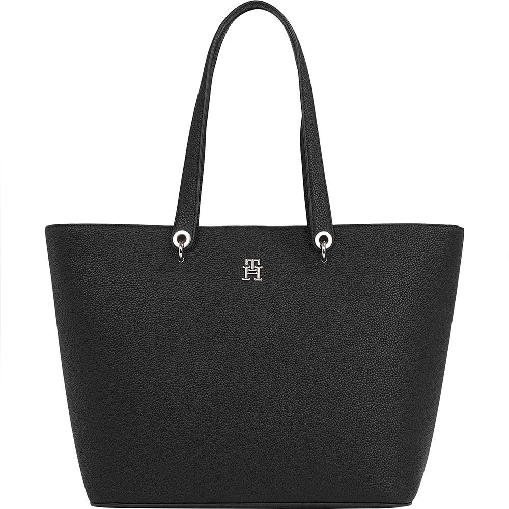 Tommy Hilfiger Bolso Tote Mujer Emblem grande, Negro (Black), Talla Única