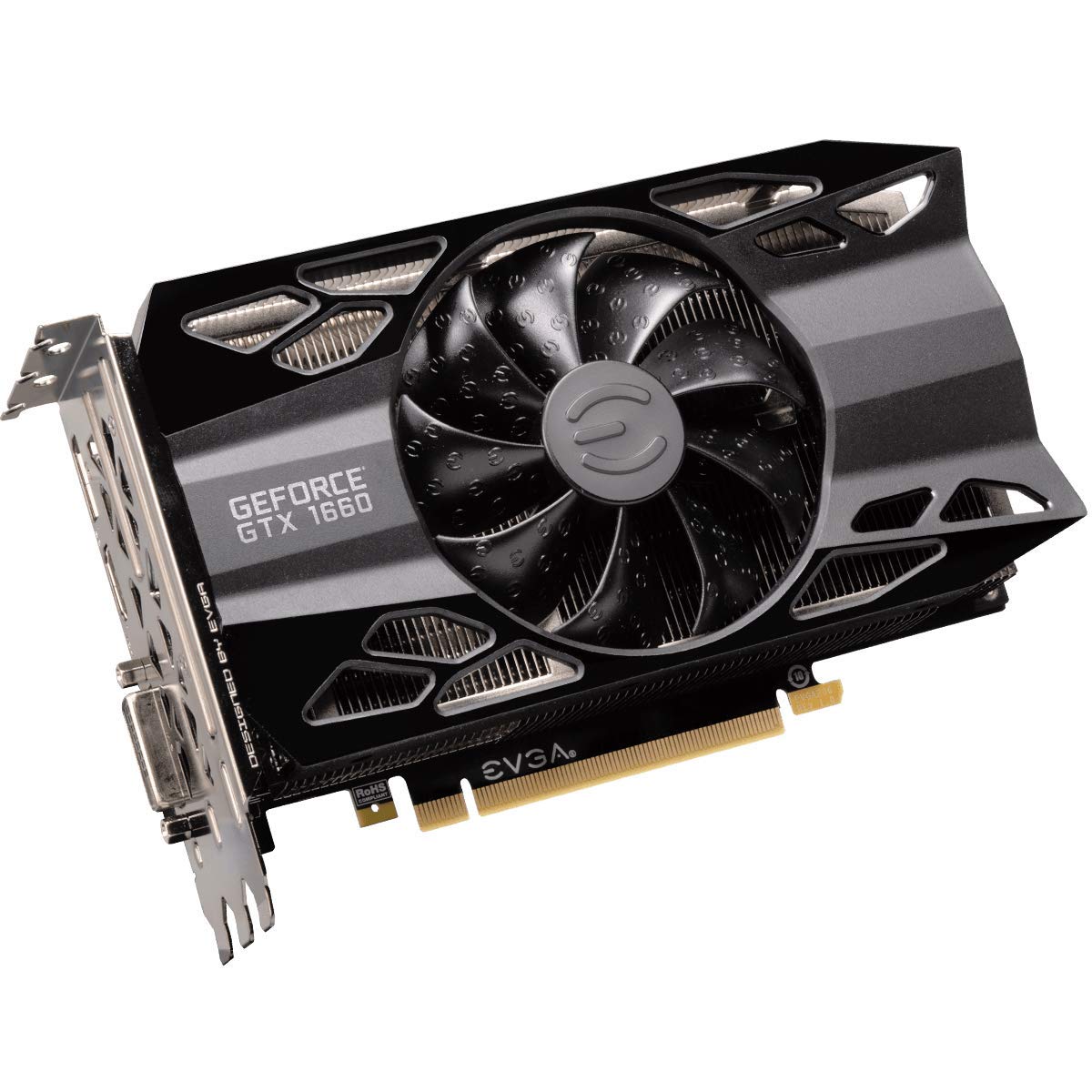 EVGA GeForce GTX 1660 XC BLACK GAMING, 6GB GDDR5, Fan HDB, Placa de Vídeo 06G-P4-1161-KR