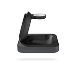 Zens Nightstand Magnetic Wireless Charger Pro 2, Cargador inalámbrico MagSafe y Qi 15 W para iPhone/Apple Watch/AirPods, Incluye Adaptador de Corriente de 20 W (EU/UK/US), Negro