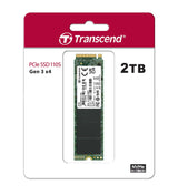 Transcend 2TB MTE110S NVMe PCIe Gen3 x4 M.2 2280 Disco de Estado Sólido Interno 3D TLC NAND TS2TMTE110S