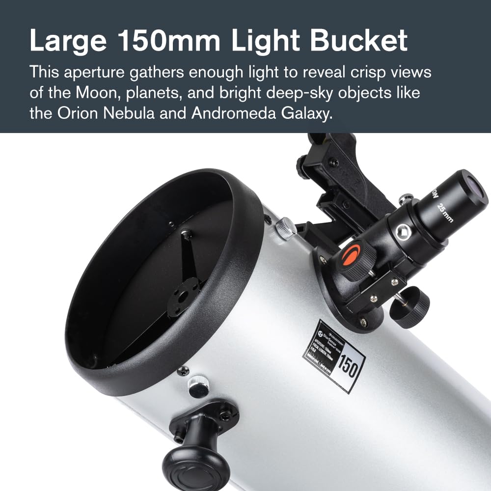 Celestron 22482 StarSense Explorer 150 mm Telescopio Dobsoniano de Mesa Compatible con Aplicaciones para teléfonos Inteligentes Funciona con la aplicación StarSense: Compatible con iOS/Android