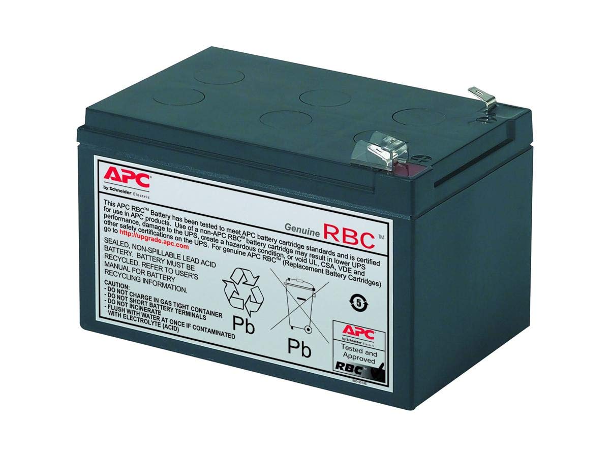 APC, RBC4, Batería de sustitución para UPS compatible con los modelos SC620I y otros, 12 V, Color Negro