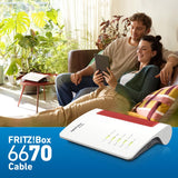 Fritz!Box 6670 Cable | Router Wi-Fi 7 con módem por Cable, Zigbee y DECT ULE, LAN de 2,5 Gigabit, Mesh Wi-Fi, USB, transmisión de TV | Compatible con Ziggo, Delta y más | Incluye actualizaciones
