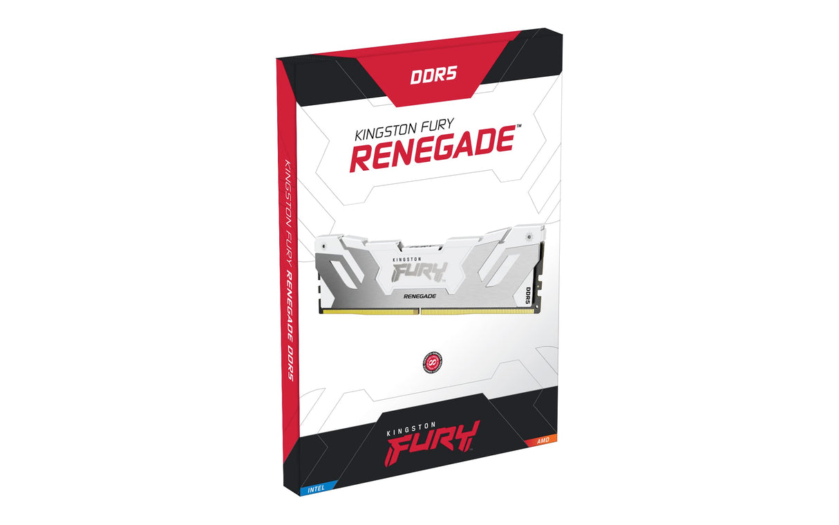 Kingston Fury Renegade DDR5 Plata/Blanco XMP 48GB (2x24GB) 8000MT/s CL38 DIMM Memoria Gamer para Ordenadores de sobremesa Kit de 2 - KF580C38RWK2-48
