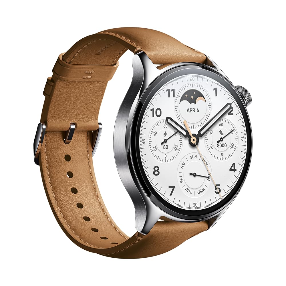 Xiaomi Watch S1 Pro Reloj Smartwatch Plata con Correa de Cuero Marrón