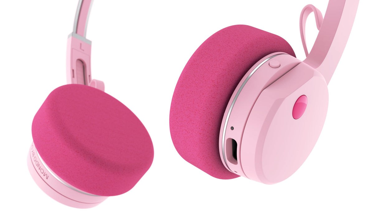 Mondo Freestyle On-Ear Auriculares, Bluetooth 5.3, ENC, Controlador de 36 mm, Estilo Retro de los años 80, Rosa