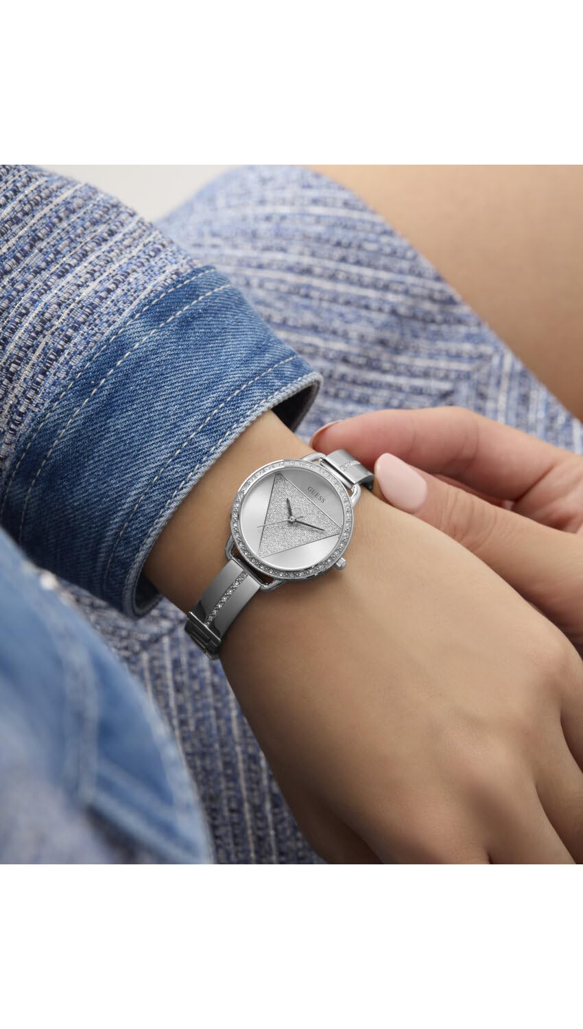 GUESS Reloj Analógico para Mujer'S de Cuarzo con Correa en Acero Inoxidable GW0914L1