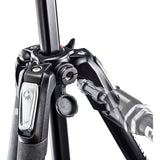 Manfrotto 190X - Kit trípode y rótula 2 Way fluida, 3 Secciones, Aluminio