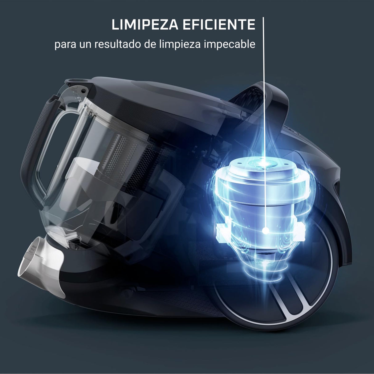 Rowenta Compact Power XXL Aspiradora con cable sin bolsa, motor EffiTech, depósito suciedad 2,5L, tecnología ciclónica, cabezal alta eficiencia, accesorio para mascotas, aspiradora silenciosa, RO4871