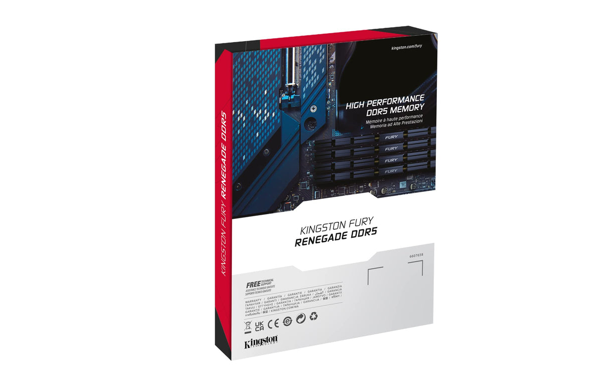 Kingston FURY Renegade DDR5 Silver/Black XMP 16GB 8000MT/s CL38 DIMM Desktop Gaming Memory - KF580C38RS-16