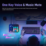 MAONO Mezclador de audio para juegos, interfaz de audio con preamplificador profesional, RGB, Bluetooth, alimentación fantasma de 48 V para transmisión en vivo, podcasting, creación de contenido,