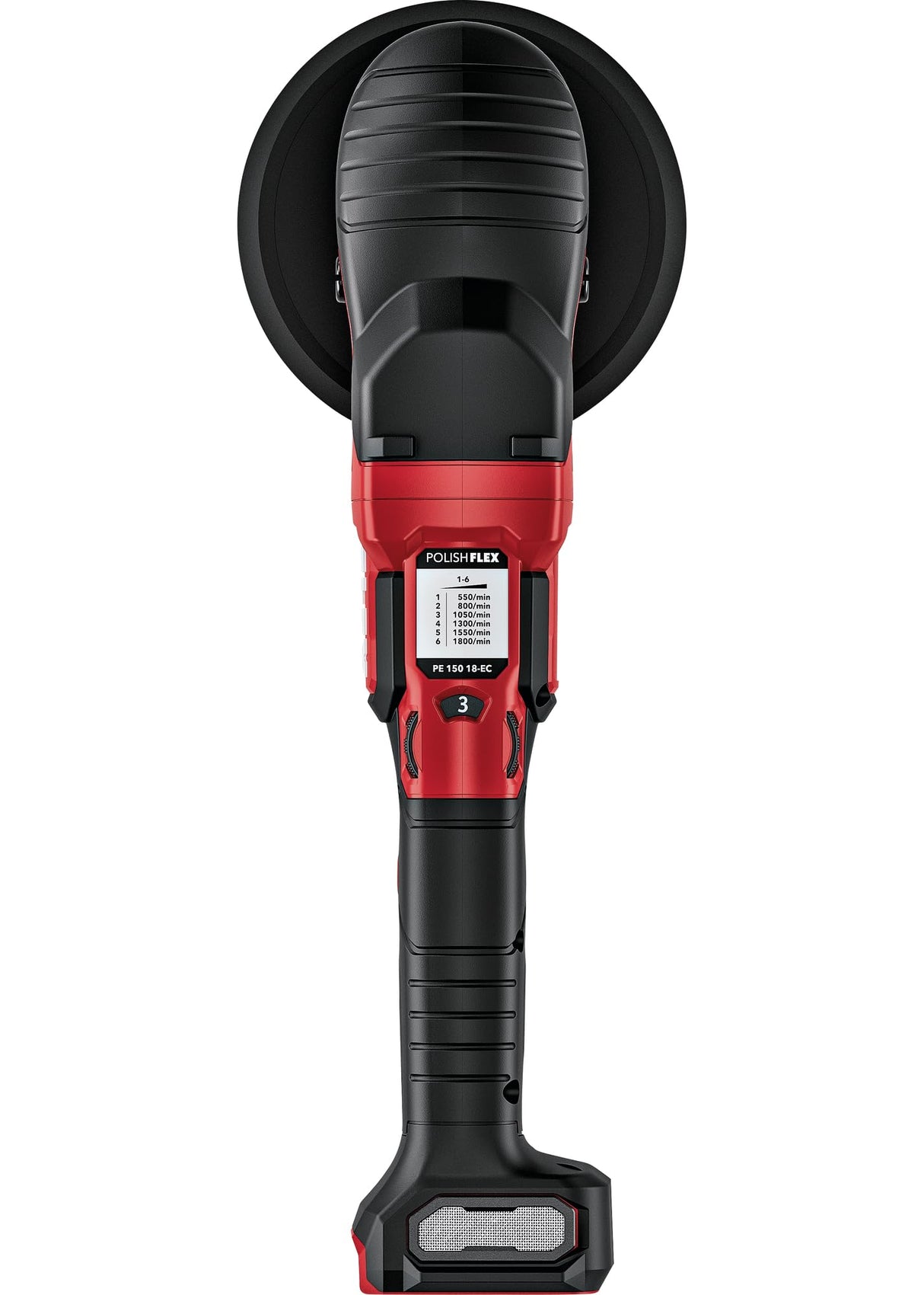 Flex Pulidor giratorio con batería, 18 V, PE 150 18-EC C (con interruptor de gas, fácil ajuste de velocidad, ergonómico) 532508