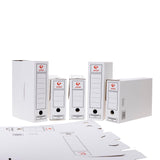 Grafoplás 70905700. Pack de 50 Cajas de Archivo Definitivo de Cartón, Tamaño Folio, 2 Frentes para Archivo Vertical y Apaisado, Certificados FSC, 36x25,3x10cm